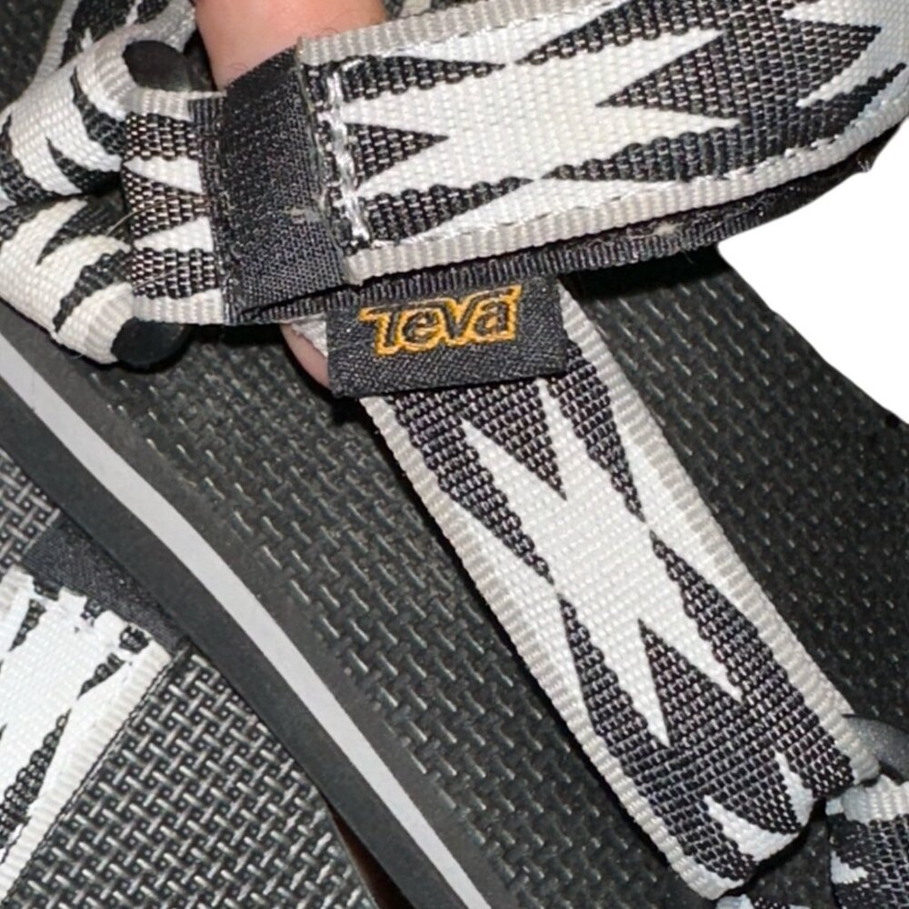 Women's Black & White Teva Midform Universal Sandals Size 6 - Picture 5 of 6